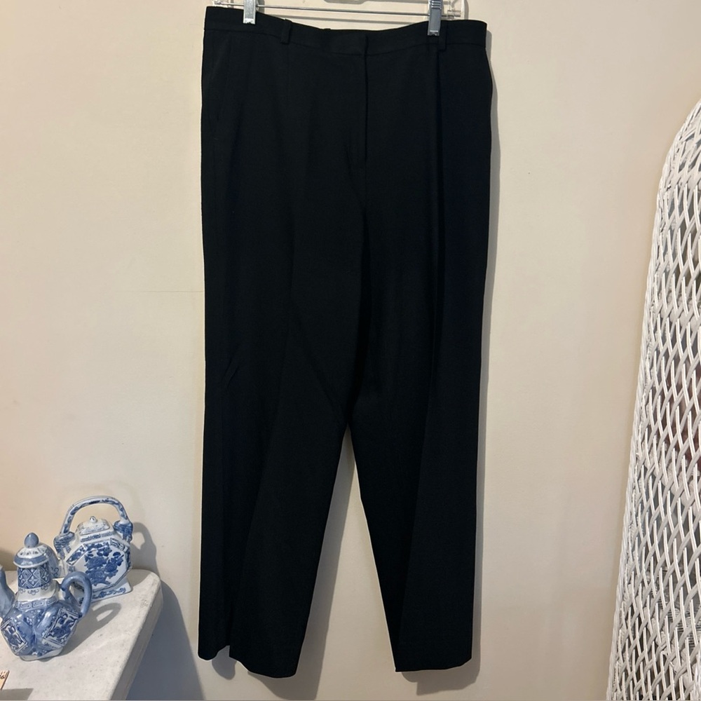 Talbots Dress Pants Women’s 12 Black Wool Lined Retro Creased Career Office